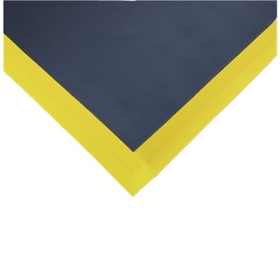 AcroMat 100-CR-2-49-YB-B-S 100-1 Cleanroom Certified Anti-Fatigue Mat - 5/8" thick - 2' x 49 - Black - Smooth - Yellow Border