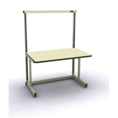 Production Basic 1000 - Stand-Alone C-Leg Station Workbench - 48" W x 30" D - Almond Frame - Beige Surface
