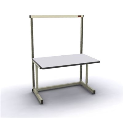 Production Basic 1000 - Stand-Alone C-Leg Station Workbench - 48" W x 30" D - Almond Frame - Gray Surface