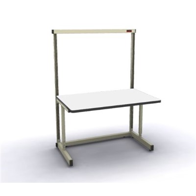 Production Basic 1000 - Stand-Alone C-Leg Station Workbench - 48" W x 30" D - Almond Frame - White Surface