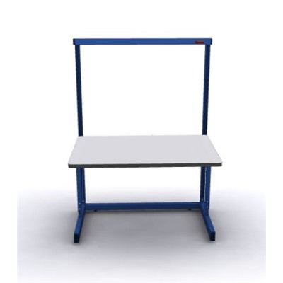 Production Basic 1000 - Stand-Alone C-Leg Station Workbench - 48" W x 30" D - Blue Frame - Gray Surface