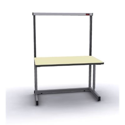 Production Basic 1100 - Stand-Alone C-Leg Station Workbench - ESD - 48" W x 30" D - Gray Frame - Beige Surface