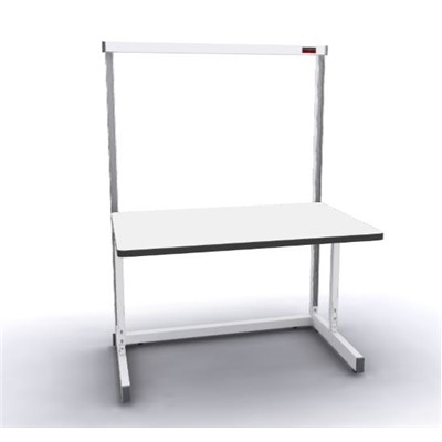 Production Basic 1000 - Stand-Alone C-Leg Station Workbench - 48" W x 30" D - White Frame - White Surface
