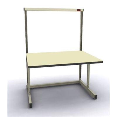 Production Basic 1001 - Stand-Alone C-Leg Station Workbench - 48" W x 36" D - Almond Frame - Beige Surface