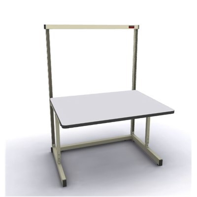 Production Basic 1101 - Stand-Alone C-Leg Station Workbench - ESD - 48" W x 36" D - Almond Frame - Gray Surface