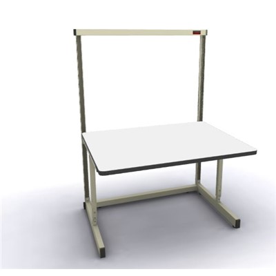 Production Basic 1101 - Stand-Alone C-Leg Station Workbench - ESD - 48" W x 36" D - Almond Frame - White Surface