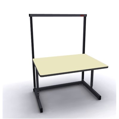 Production Basic 1001 - Stand-Alone C-Leg Station Workbench - 48" W x 36" D - Black Frame - Beige Surface
