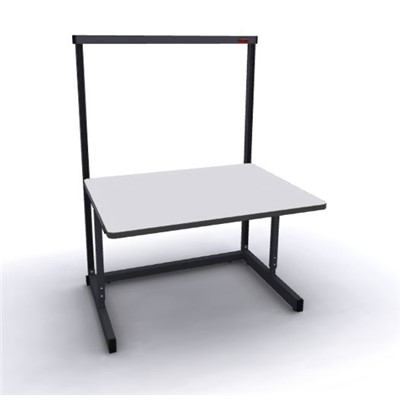 Production Basic 1001 - Stand-Alone C-Leg Station Workbench - 48" W x 36" D - Black Frame - Gray Surface
