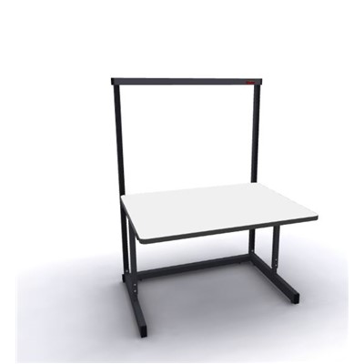 Production Basic 1001 - Stand-Alone C-Leg Station Workbench - 48" W x 36" D - Black Frame - White Surface
