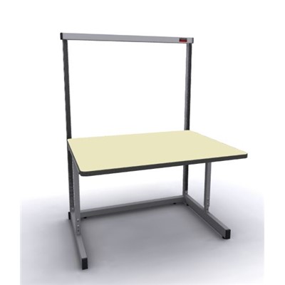 Production Basic 1001 - Stand-Alone C-Leg Station Workbench - 48" W x 36" D - Gray Frame - Beige Surface