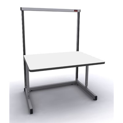 Production Basic 1101 - Stand-Alone C-Leg Station Workbench - ESD - 48" W x 36" D - Gray Frame - White Surface