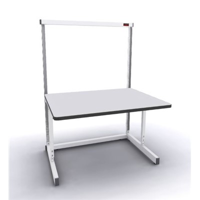 Production Basic 1101 - Stand-Alone C-Leg Station Workbench - ESD - 48" W x 36" D - White Frame - Gray Surface