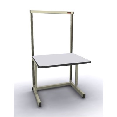 Production Basic 1003 - Stand-Alone C-Leg Station Workbench - 36" W x 30" D - Almond Frame - Gray Surface