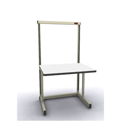 Production Basic 1103 - Stand-Alone C-Leg Station Workbench - ESD - 36" W x 30" D - Almond Frame - White Surface