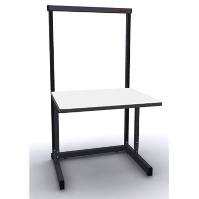 Production Basic 1103 - Stand-Alone C-Leg Station Workbench - ESD - 36" W x 30" D - Black Frame - White Surface