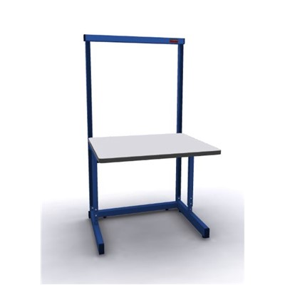 Production Basic 1003 - Stand-Alone C-Leg Station Workbench - 36" W x 30" D - Blue Frame - Gray Surface