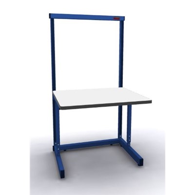 Production Basic 1003 - Stand-Alone C-Leg Station Workbench - 36" W x 30" D - Blue Frame - White Surface