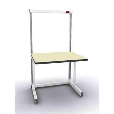 Production Basic 1003 - Stand-Alone C-Leg Station Workbench - 36" W x 30" D - White Frame - Beige Surface