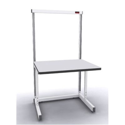Production Basic 1003 - Stand-Alone C-Leg Station Workbench - 36" W x 30" D - White Frame - Gray Surface
