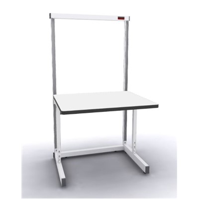 Production Basic 1003 - Stand-Alone C-Leg Station Workbench - 36" W x 30" D - White Frame - White Surface