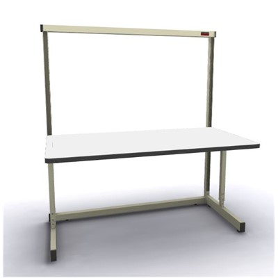 Production Basic 1105 - Stand-Alone C-Leg Station Workbench - ESD - 60" W x 30" D - Almond Frame - White Surface