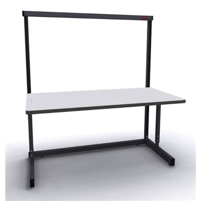 Production Basic 1005 - Stand-Alone C-Leg Station Workbench - 60" W x 30" D - Black Frame - Gray Surface