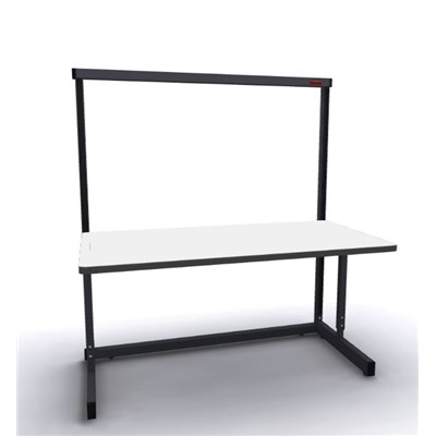 Production Basic 1005 - Stand-Alone C-Leg Station Workbench - 60" W x 30" D - Black Frame - White Surface