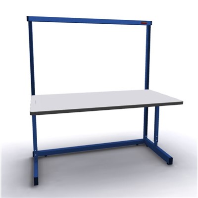 Production Basic 1005 - Stand-Alone C-Leg Station Workbench - 60" W x 30" D - Blue Frame - Gray Surface