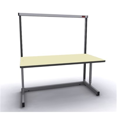 Production Basic 1005 - Stand-Alone C-Leg Station Workbench - 60" W x 30" D - Gray Frame - Beige Surface