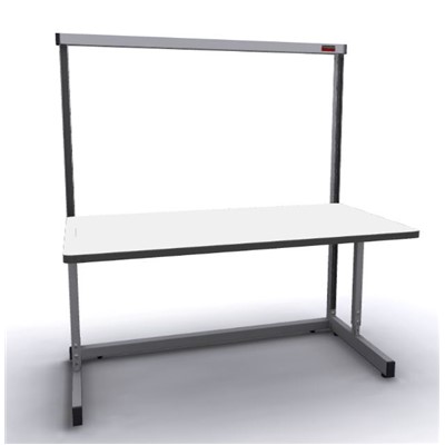 Production Basic 1105 - Stand-Alone C-Leg Station Workbench - ESD - 60" W x 30" D - Gray Frame - White Surface