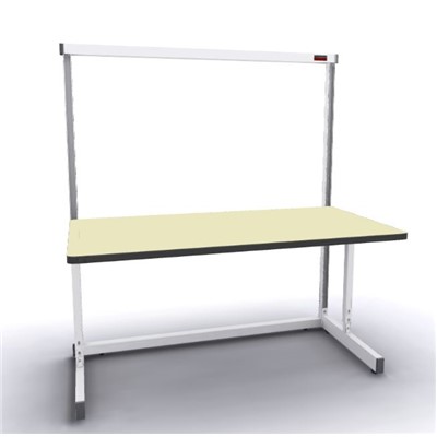 Production Basic 1105 - Stand-Alone C-Leg Station Workbench - ESD - 60" W x 30" D - White Frame - Beige Surface