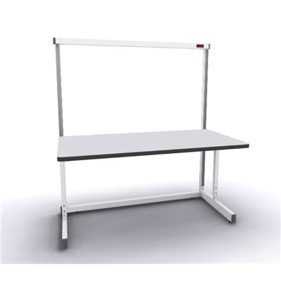 Production Basic 1005 - Stand-Alone C-Leg Station Workbench - 60" W x 30" D - White Frame - Gray Surface