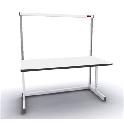 Production Basic 1105 - Stand-Alone C-Leg Station Workbench - ESD - 60" W x 30" D - White Frame - White Surface