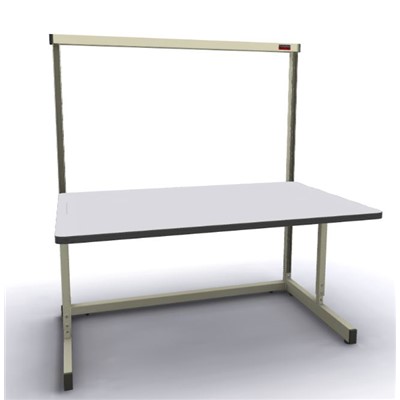 Production Basic 1106 - Stand-Alone C-Leg Station Workbench - ESD - 60" W x 36" D - Almond Frame - Gray Surface