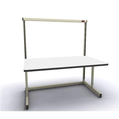 Production Basic 1106 - Stand-Alone C-Leg Station Workbench - ESD - 60" W x 36" D - Almond Frame - White Surface