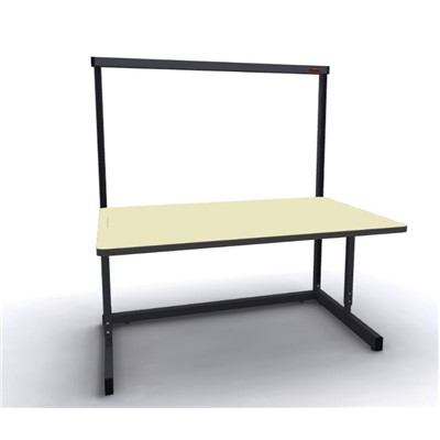 Production Basic 1006 - Stand-Alone C-Leg Station Workbench - 60" W x 36" D - Black Frame - Beige Surface