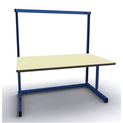 Production Basic 1106 - Stand-Alone C-Leg Station Workbench - ESD - 60" W x 36" D - Blue Frame - Beige Surface