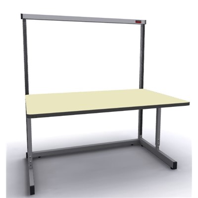 Production Basic 1106 - Stand-Alone C-Leg Station Workbench - ESD - 60" W x 36" D - Gray Frame - Beige Surface