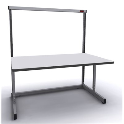 Production Basic 1006 - Stand-Alone C-Leg Station Workbench - 60" W x 36" D - Gray Frame - Gray Surface