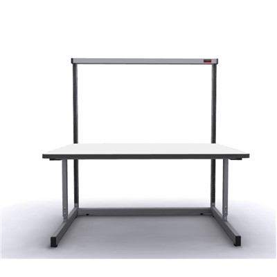 Production Basic 1106 - Stand-Alone C-Leg Station Workbench - ESD - 60" W x 36" D - Gray Frame - White Surface