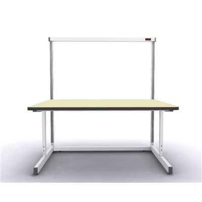 Production Basic 1006 - Stand-Alone C-Leg Station Workbench - 60" W x 36" D - White Frame - Beige Surface