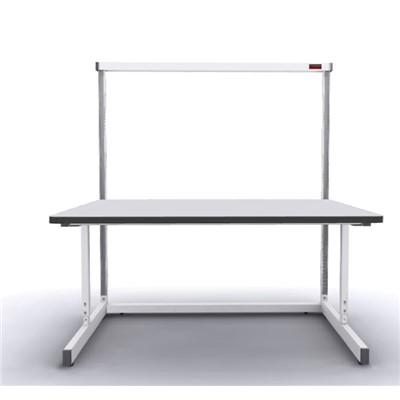 Production Basic 1006 - Stand-Alone C-Leg Station Workbench - 60" W x 36" D - White Frame - Gray Surface