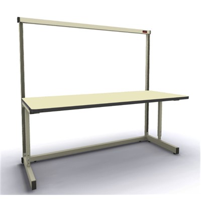 Production Basic 1110 - Stand-Alone C-Leg Station Workbench - ESD - 72" W x 30" D - Almond Frame - Beige Surface