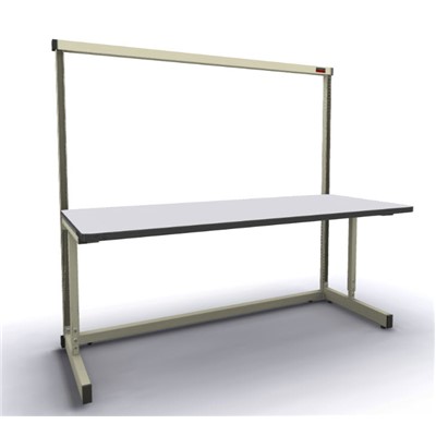 Production Basic 1110 - Stand-Alone C-Leg Station Workbench - ESD - 72" W x 30" D - Almond Frame - Gray Surface