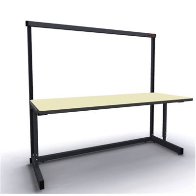 Production Basic 1010 - Stand-Alone C-Leg Station Workbench - 72" W x 30" D - Black Frame - Beige Surface