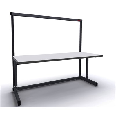 Production Basic 1010 - Stand-Alone C-Leg Station Workbench - 72" W x 30" D - Black Frame - Gray Surface