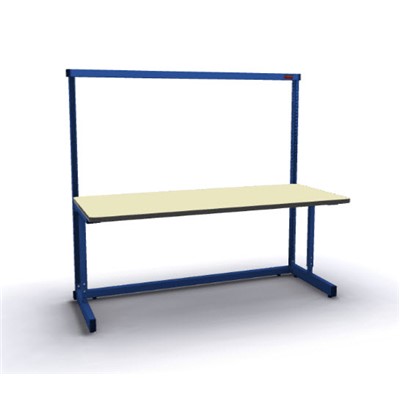 Production Basic 1010 - Stand-Alone C-Leg Station Workbench - 72" W x 30" D - Blue Frame - Beige Surface