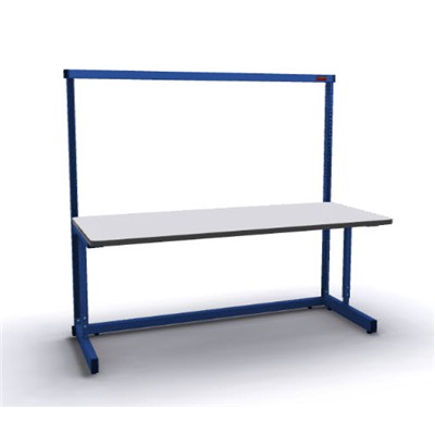 Production Basic 1110 - Stand-Alone C-Leg Station Workbench - ESD - 72" W x 30" D - Blue Frame - Gray Surface