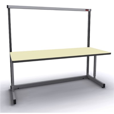 Production Basic 1010 - Stand-Alone C-Leg Station Workbench - 72" W x 30" D - Gray Frame - Beige Surface