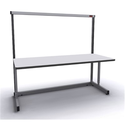 Production Basic 1010 - Stand-Alone C-Leg Station Workbench - 72" W x 30" D - Gray Frame - Gray Surface